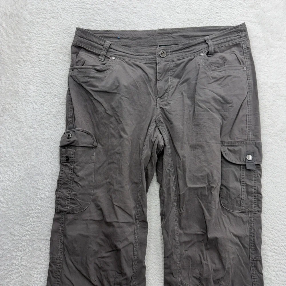 Kuhl Splash Roll-Up Gray Cargo Hiking Pants Womens 12 Short 6065 Straight Leg